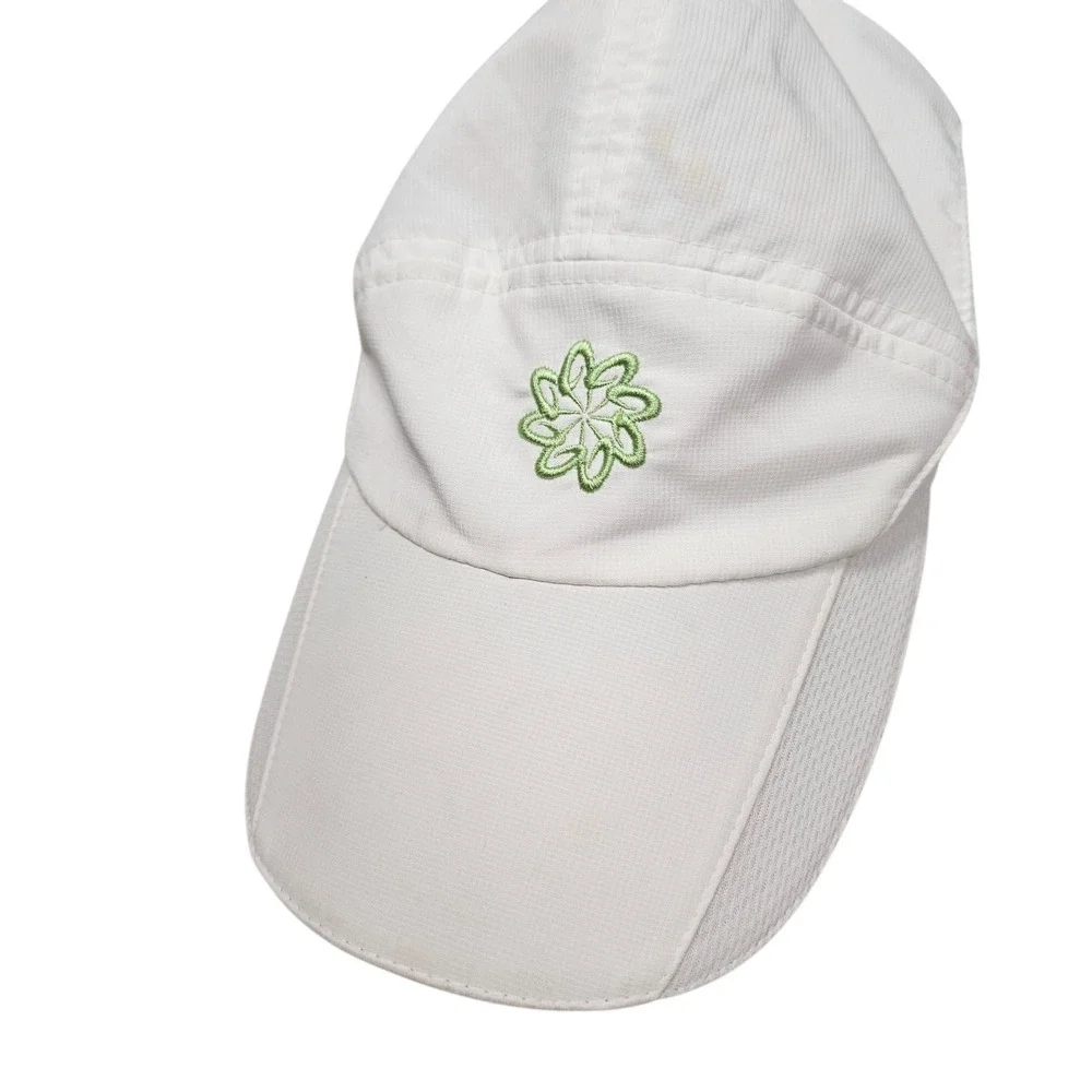 Headsweats Performance Running Hat Unisex OS White‎ Coolmax Mesh Floral Logo Cap